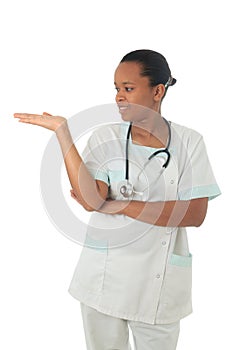 African American doctor nurse black stethoscope