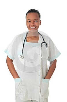 African American doctor nurse black stethoscope