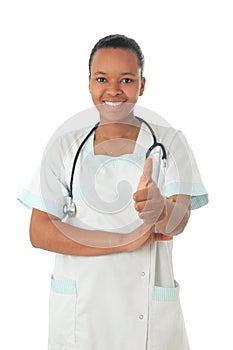 African American doctor nurse black stethoscope