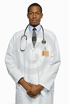 African American doctor, vertical
