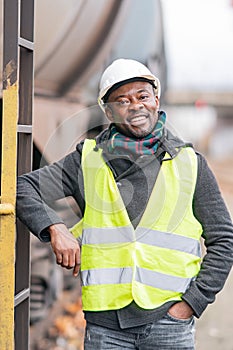 African American engineer, front view portrait