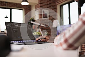 African american engineer programming app code