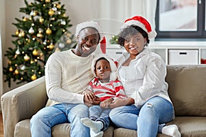 african american family at home on christmas