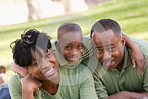 African American Family in the Park