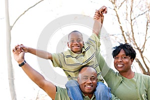 African American Family in the Park