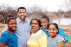 African American family and their children.