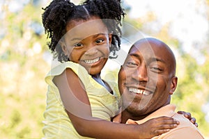 African American father and daughter
