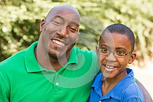 African American father and his son.