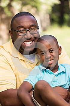 African American father and son