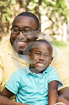 African American father and son.