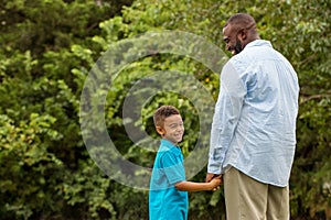 African American father and son.