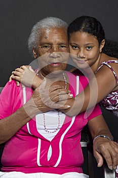 African American grandmother with her  granddaughter