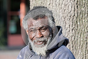 African American homeless man photo