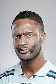 African American Man Angry Expression