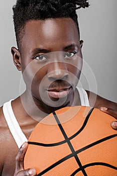 African-American man with basketball