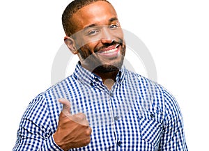 African young man isolated over white background