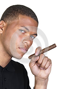 African American man with cigar