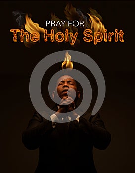 African American Man Depicted Praying and Receiving the Holy Spirit
