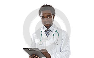 African american man doctor writing photo