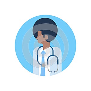 African american man medical doctor stethoscope profile icon male avatar portrait healthcare concept flat