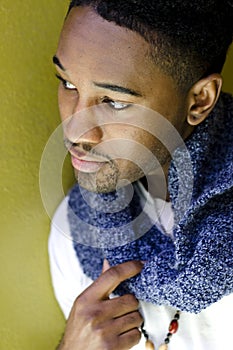 African-American Man, peeping