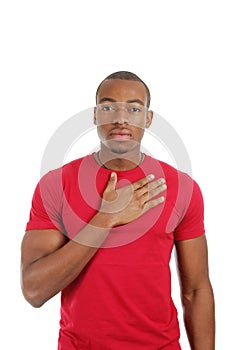 African american man pledging