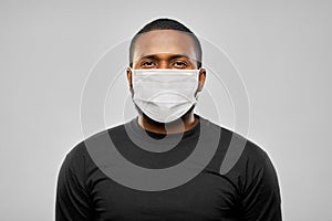 African american man in protective medical mask