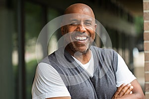 African American man smiling.