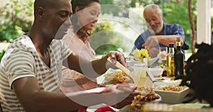 African American man spending time in garden,