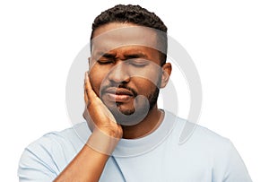 African american man suffering from toothache