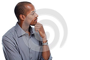 African-american man thinking