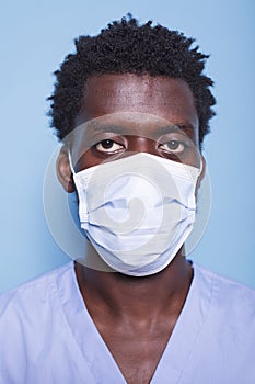 African american man wearing a face mask