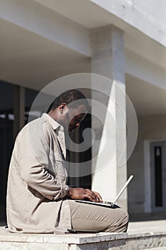 African American Man Working Outdoors