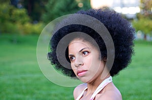 African American Model with Afro look