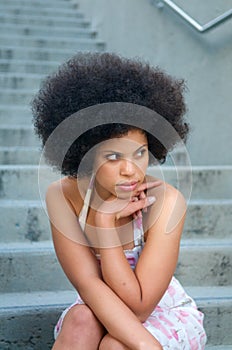 African American Model with Afro look