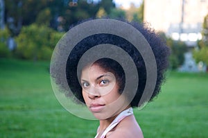 African American Model with Afro look