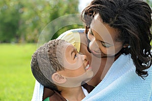 African American Mother and Child