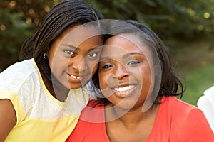 African American mother and her daughter.