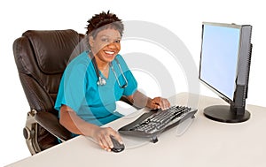 African American Nurse Smiling at Camera