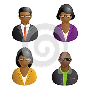 African american People of different nations avatars