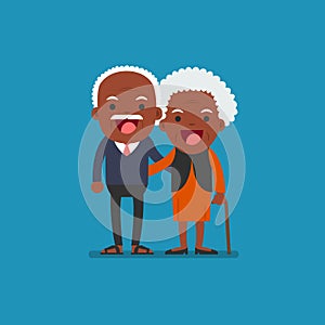 African american people - Retired elderly senior age couple.