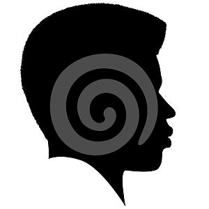 African American profile picture, Man from the side with afro harren. Black Men African American with Dreadlocks hairstyle, afro h