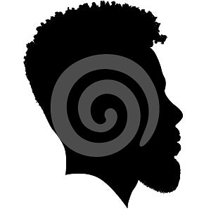 African American profile picture, Man from the side with afroharren. Black Men African American with Dreadlocks hairstyle, afro ha