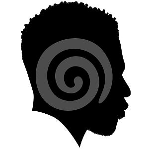 African American profile picture, Man from the side with afroharren. Black Men African American with Dreadlocks hairstyle, afro ha