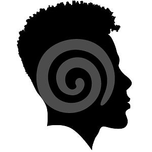 African American profile picture, Man from the side with afroharren. Black Men African American with Dreadlocks hairstyle, afro ha