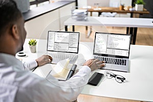 African American Programmer Man Coding