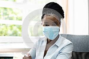 African American Reception Desk Woman