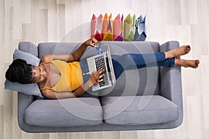 African American Shopping Online On Ecommerce Website
