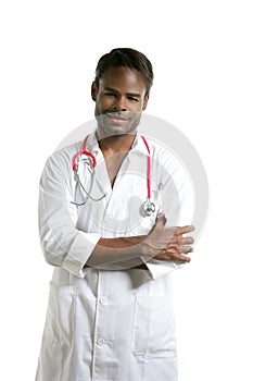 African american stethoscope isolated doctor