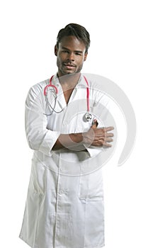 African american stethoscope isolated doctor